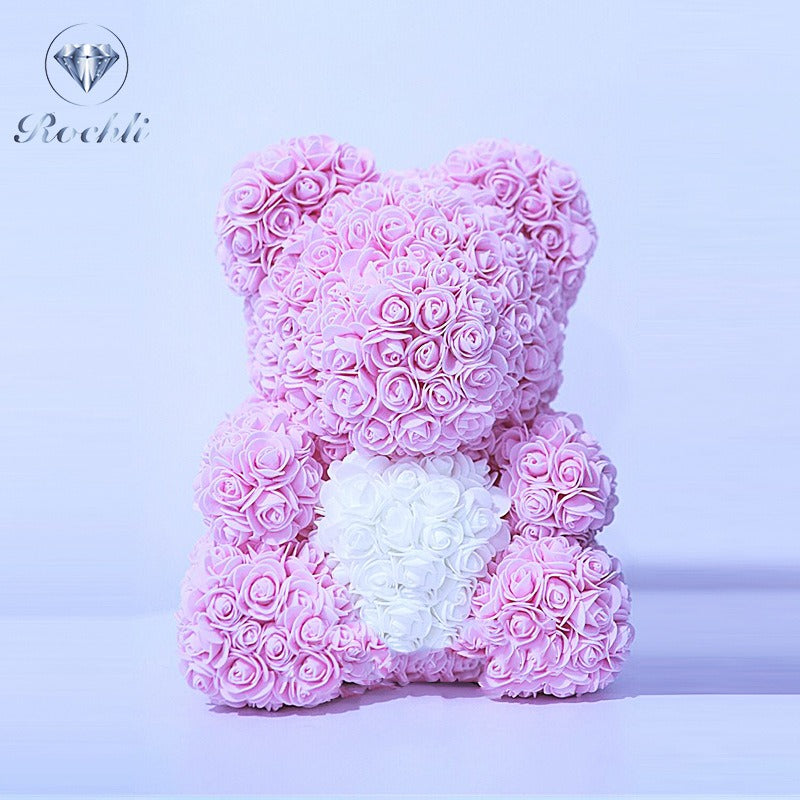Heart hugging rose bear simulation bouquet as a birthday gift for teddy bears