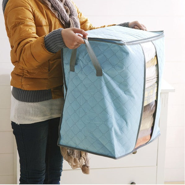 New Large Colorful Bamboo Charcoal Cotton Quilt Storage Bag Color Quilt Storage Clothing Storage Finishing Bag Storage Bag