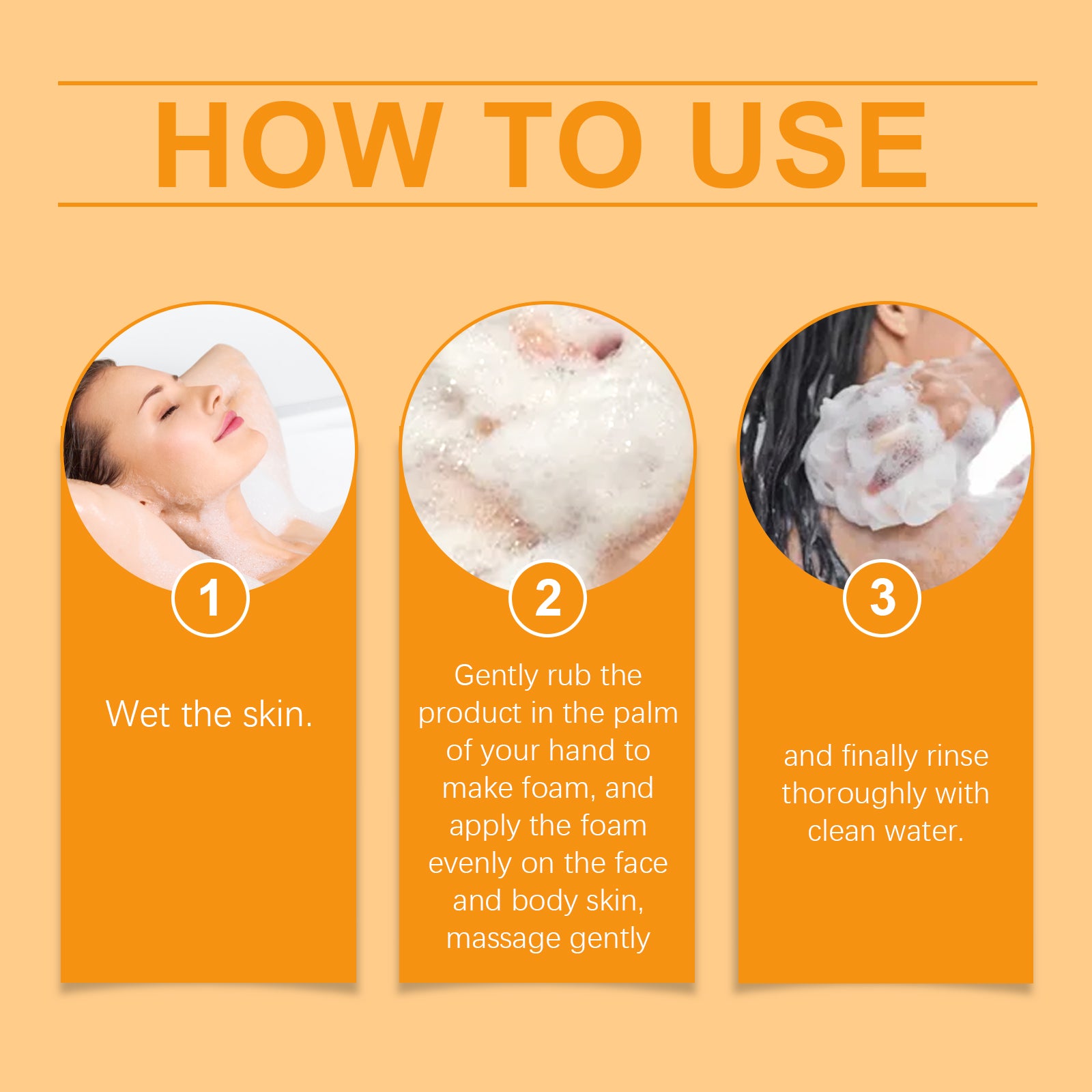 OUHOE  Deep Clean Body Soap Skin Moisturizing Soap Rich Foam Fragrance Body Care