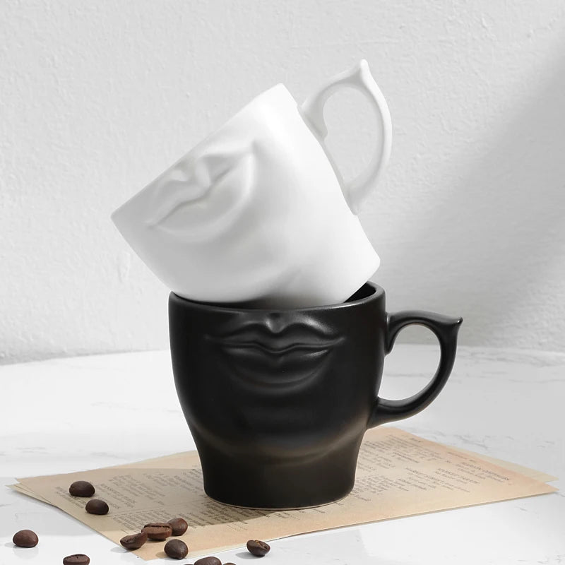 Personalized Ceramic 3D Coffee Mug Breakfast Cups Funny Creative Drinkware Lips Butt Special Gifts for Mom Men Women Couple Cup