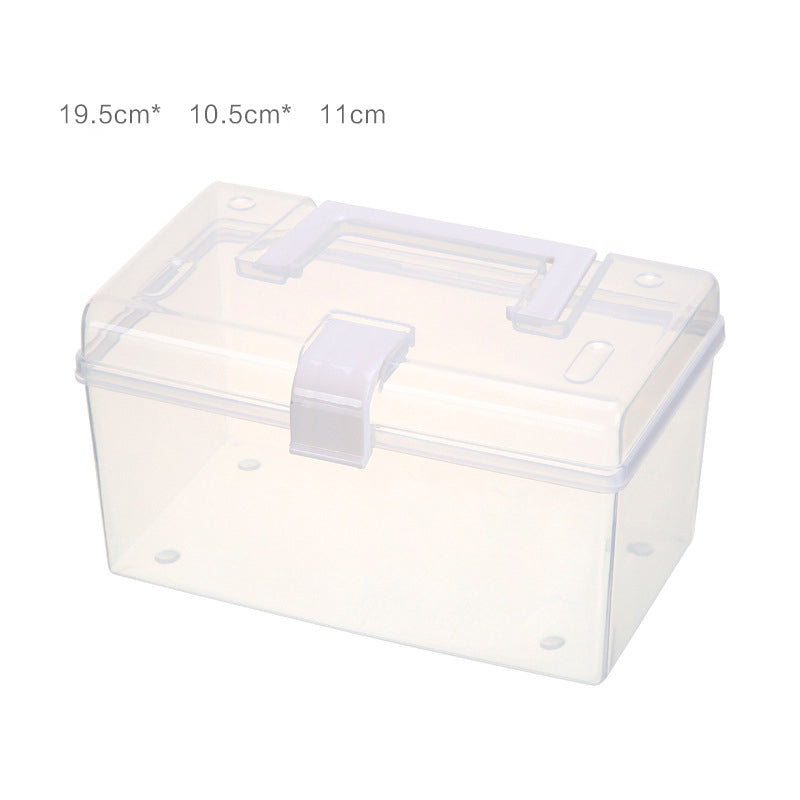Household Transparent Storage Box Desktop Plastic Finishing Box Portable Storage Box Small Box Finishing Box Medicine Box Storage Box