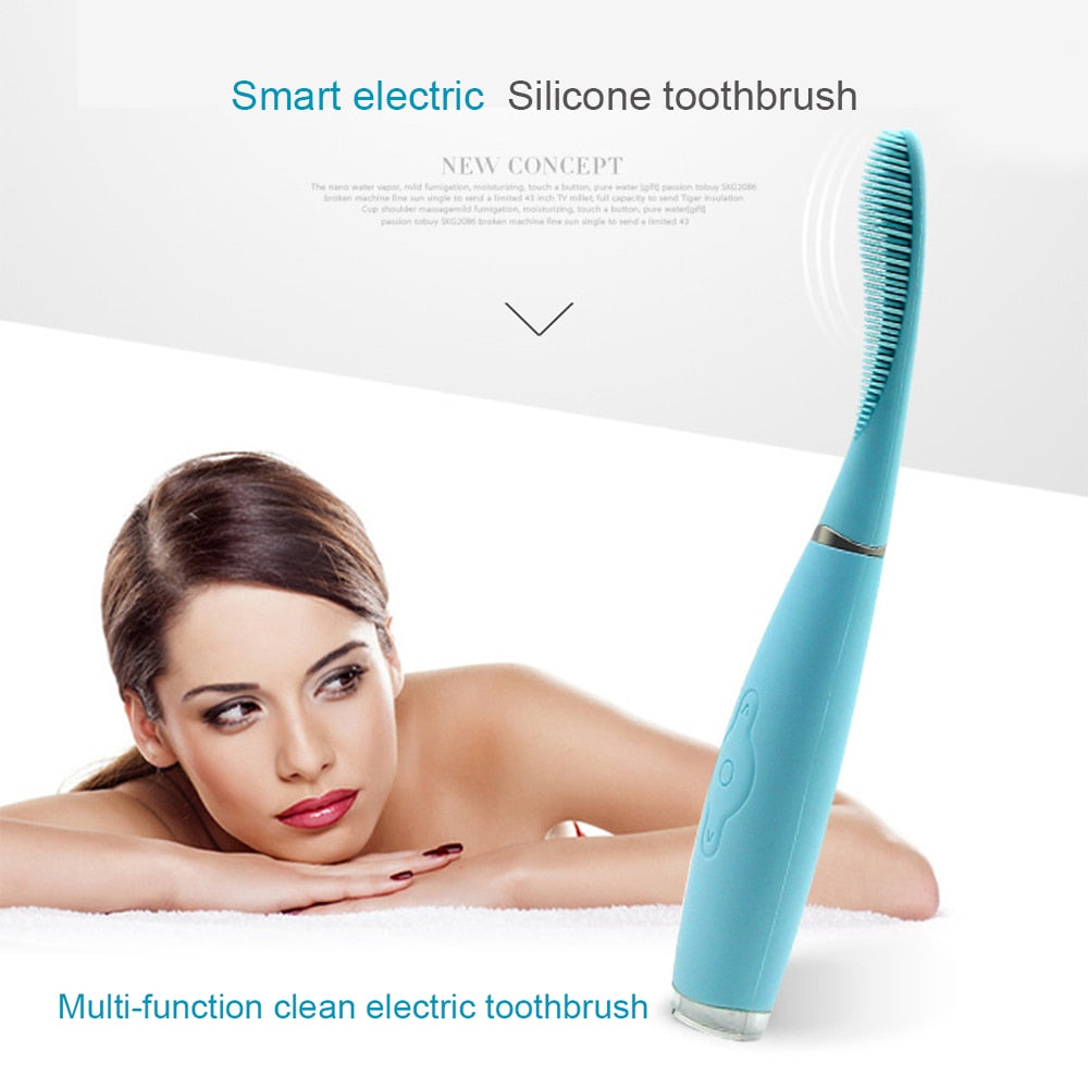 Hot Silicone Rechargeable Sonic Electric Toothbrush USB Charging Teeth Tooth Brush Waterproof Deep Clean Teeth Whitening