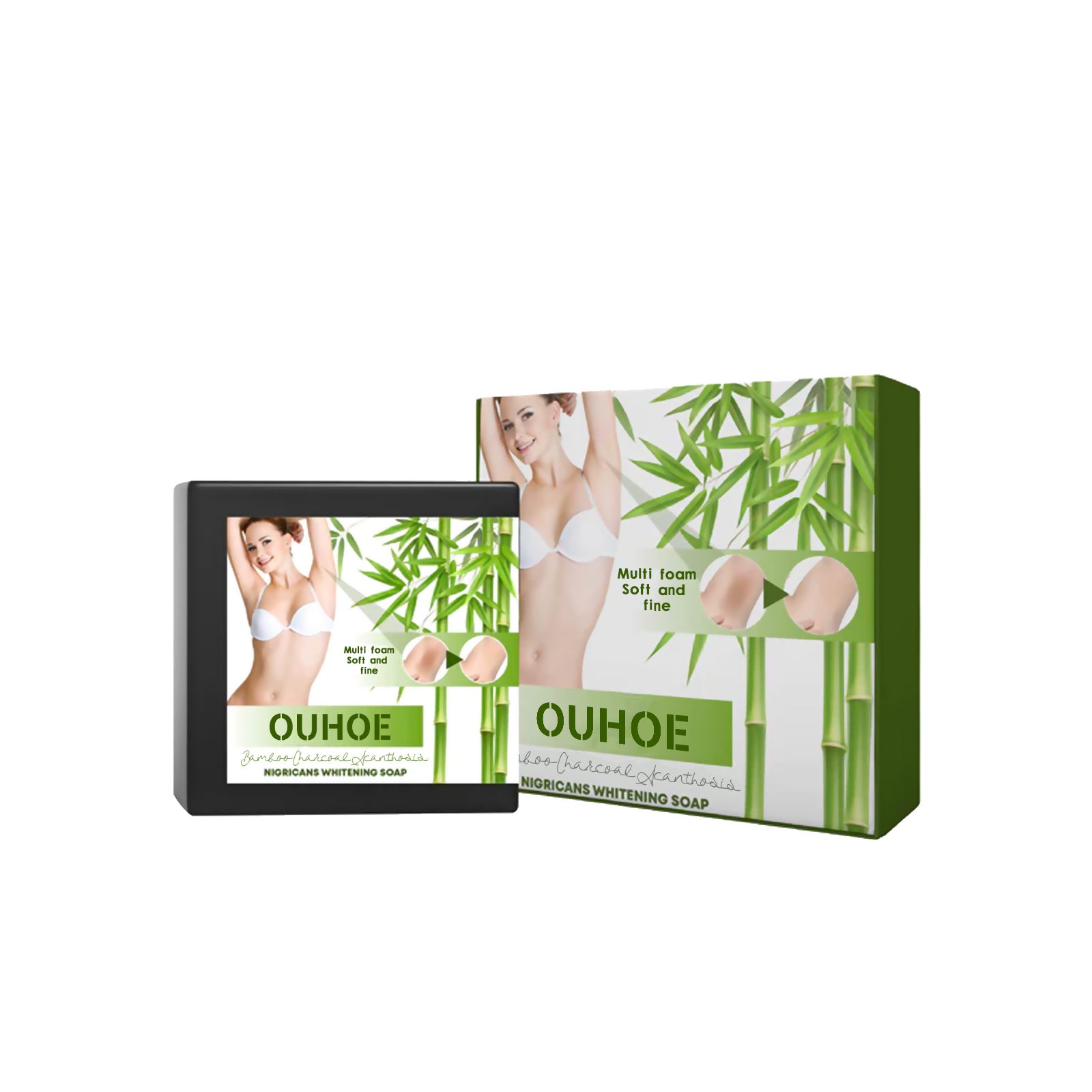 Bamboo Charcoal Black Prickly Skin Soap, Bamboo Charcoal Brightening Skin Whitening Body Cleansing Soap