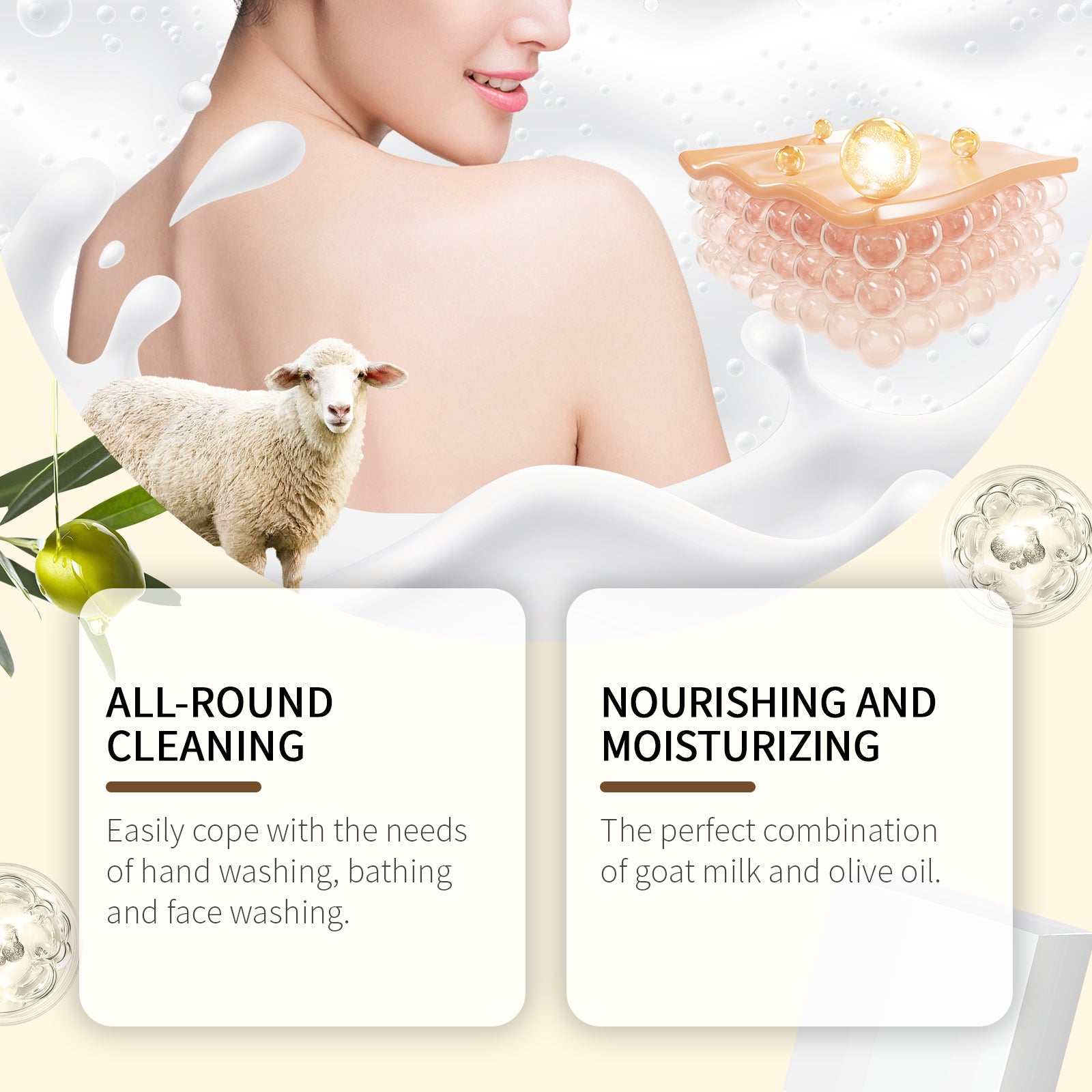 Sheep Milk Soap Gently Cleanses The Body, Moisturizes The Whole Body And Moisturizes The Skin With Goat Milk Essential Oil Bath Soap