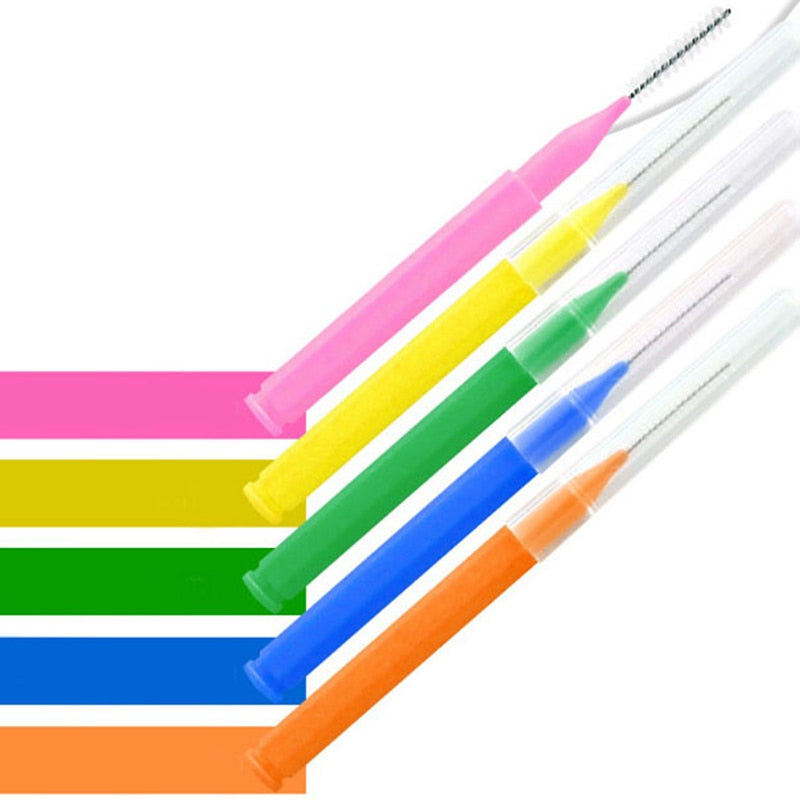30Pcs/set I Shaped Interdental Brush Denta Floss Interdental Cleaners Orthodontic Dental Teeth Brush Toothpick Oral Care Tool