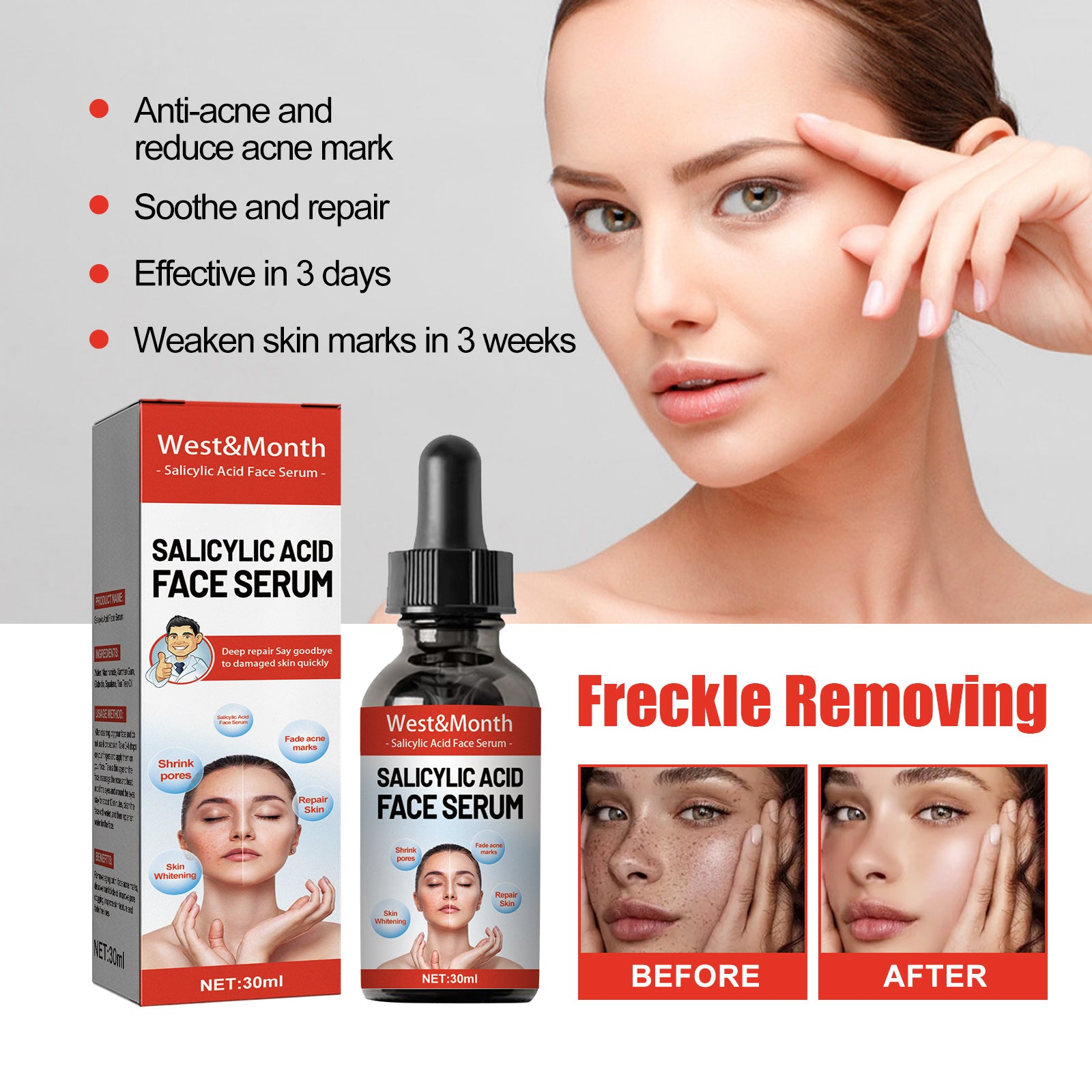 Salicylic Acid Facial Essence Hydrating Repair Improve Skin Care Essence
