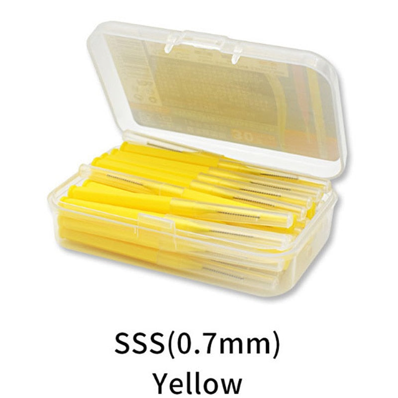 30Pcs/set I Shaped Interdental Brush Denta Floss Interdental Cleaners Orthodontic Dental Teeth Brush Toothpick Oral Care Tool