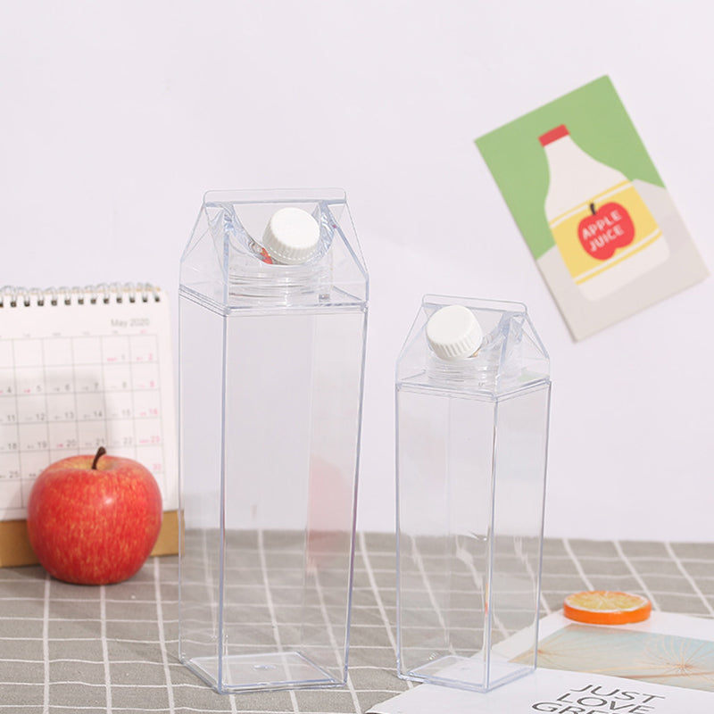 Square Milk Cup Plastic Milk Cup Water Bottle Milk Tea Bottle