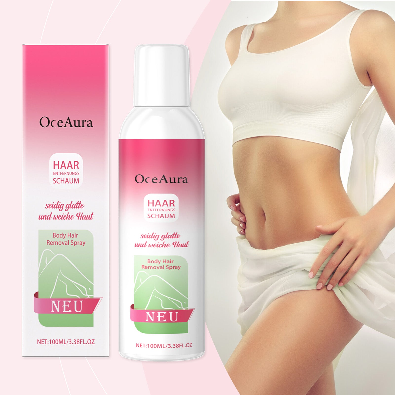 OceAura The Body Hair Removal Spray, Gentle And Relaxed Not Stimulate The Skin Care Hair Clean Hair Removal Spray