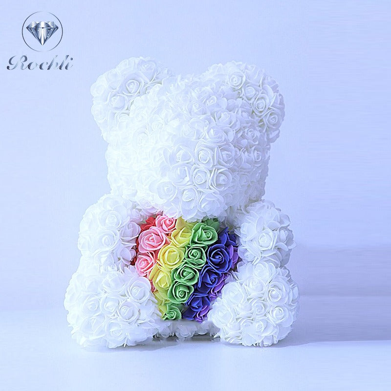 Heart hugging rose bear simulation bouquet as a birthday gift for teddy bears