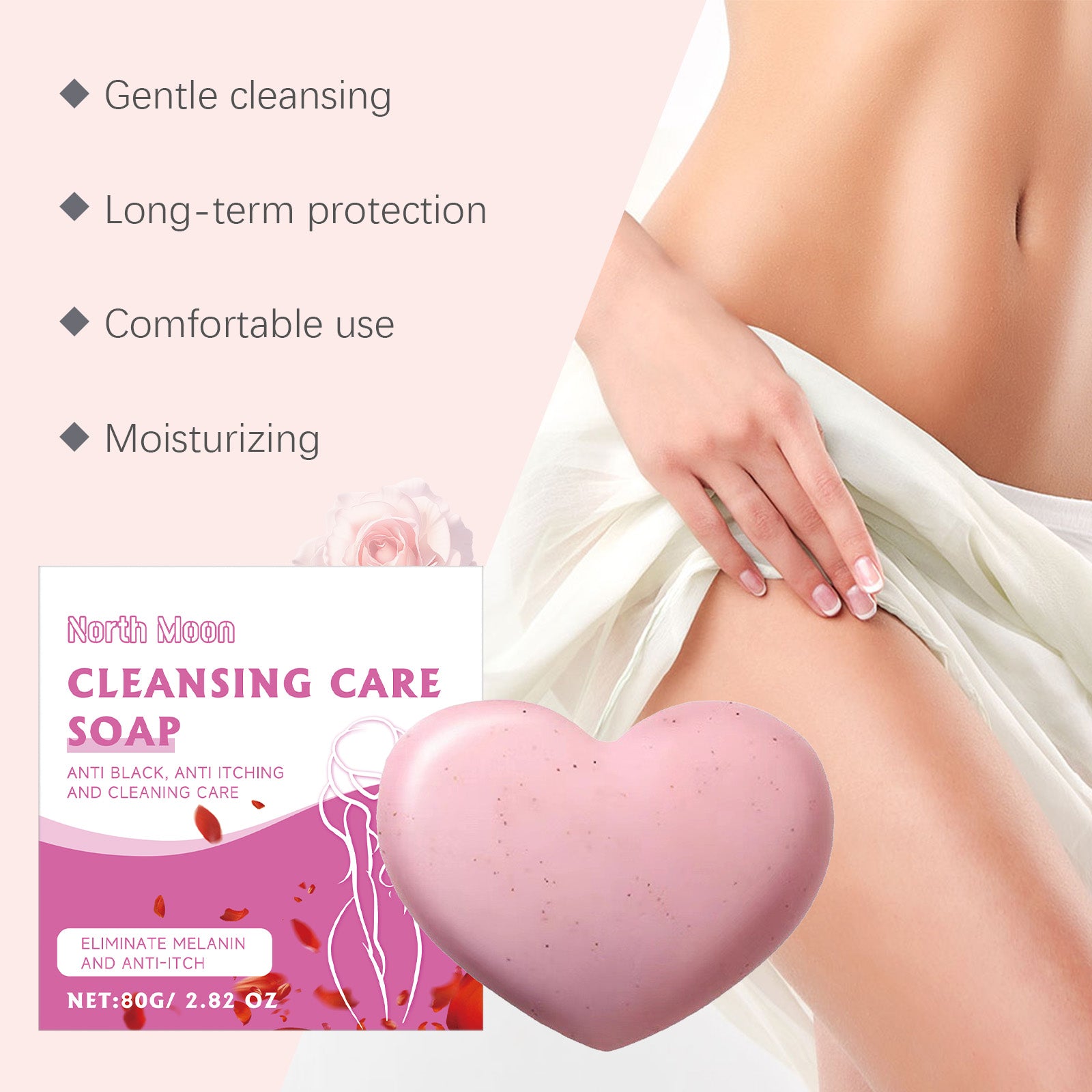 Heart Shape Cleansing Soap Bar For Women Feminine Care