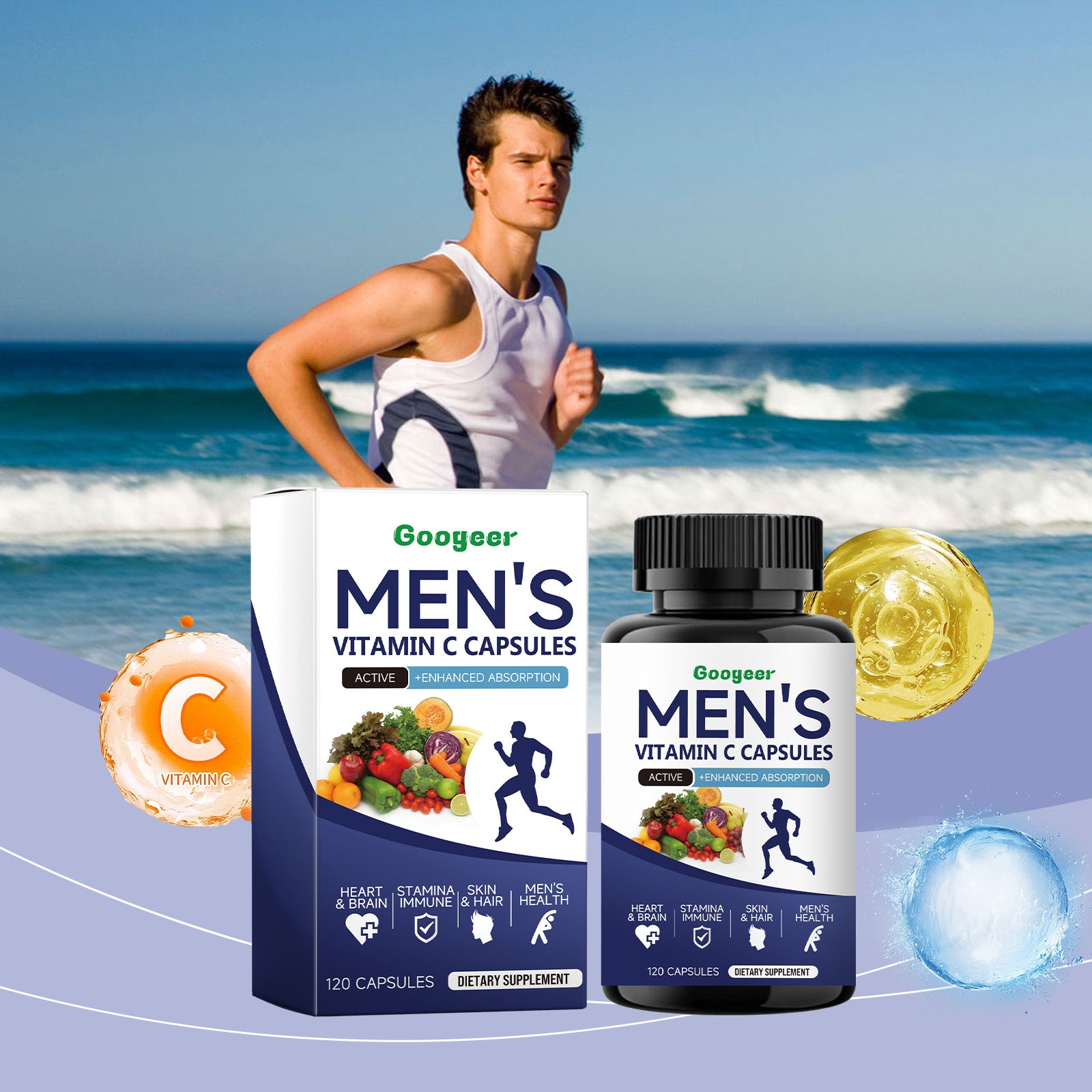 Men's Multivitamin Capsules, Men's Multivitamin Nutrition Capsules Supplement Essential Nutrients