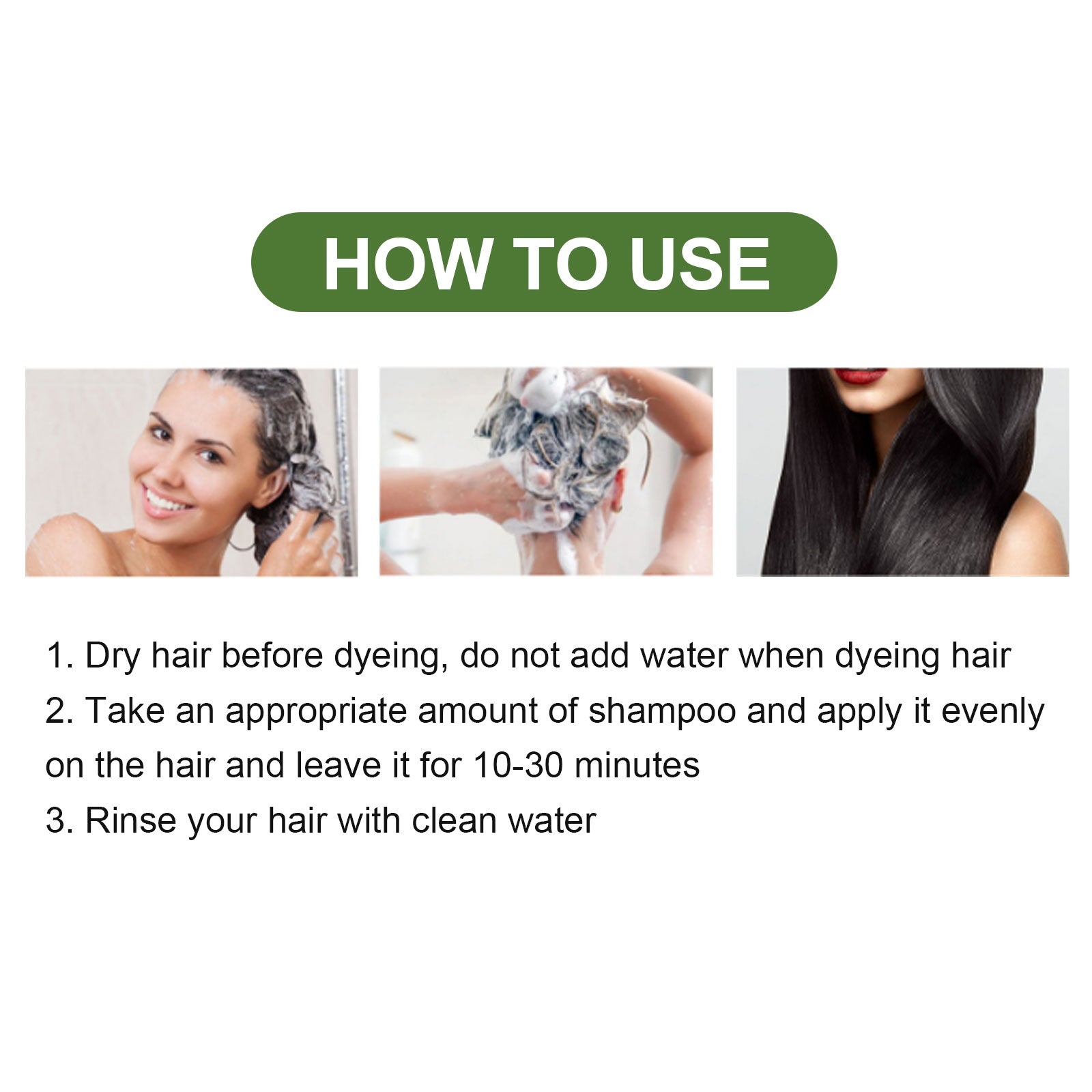 EELHOE Plant Bubble Hair Natural Black Hair Dark Hair Hair Care Easy Color Lasting Mild Not Irritating