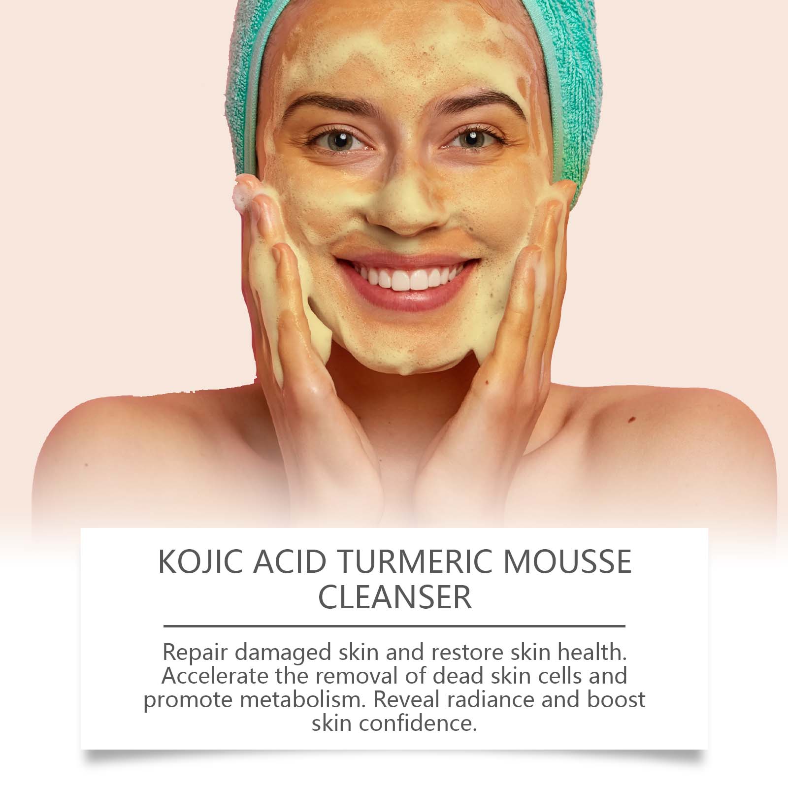 Kojic Acid Turmeric Mousse Cleanser Moisturizes And Locks Water Temperature And Cleanses Clear And Clear Skin Foam Cleanser