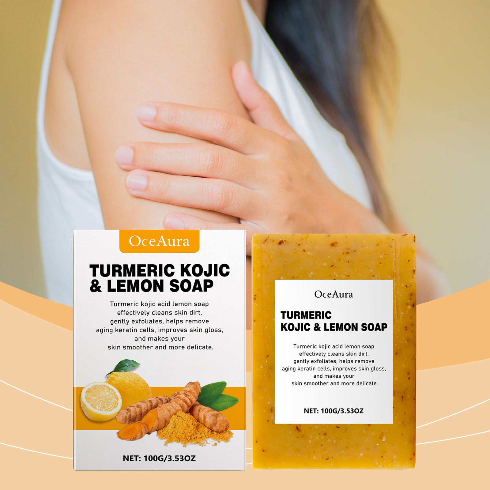 Lemon Turmeric Acid Soap Cold Wash Bath Gentle Cleansing Skin Care Facial Body Universal
