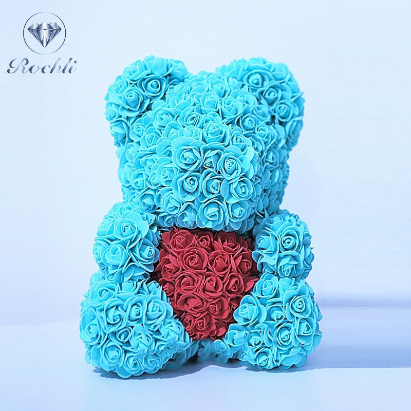 Heart hugging rose bear simulation bouquet as a birthday gift for teddy bears