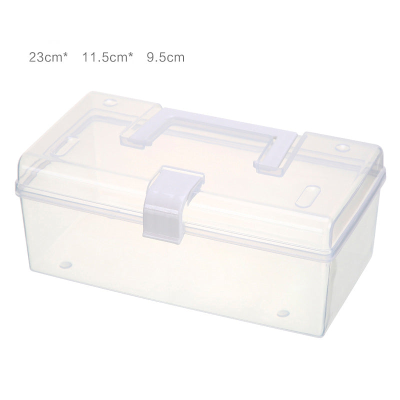 Household Transparent Storage Box Desktop Plastic Finishing Box Portable Storage Box Small Box Finishing Box Medicine Box Storage Box