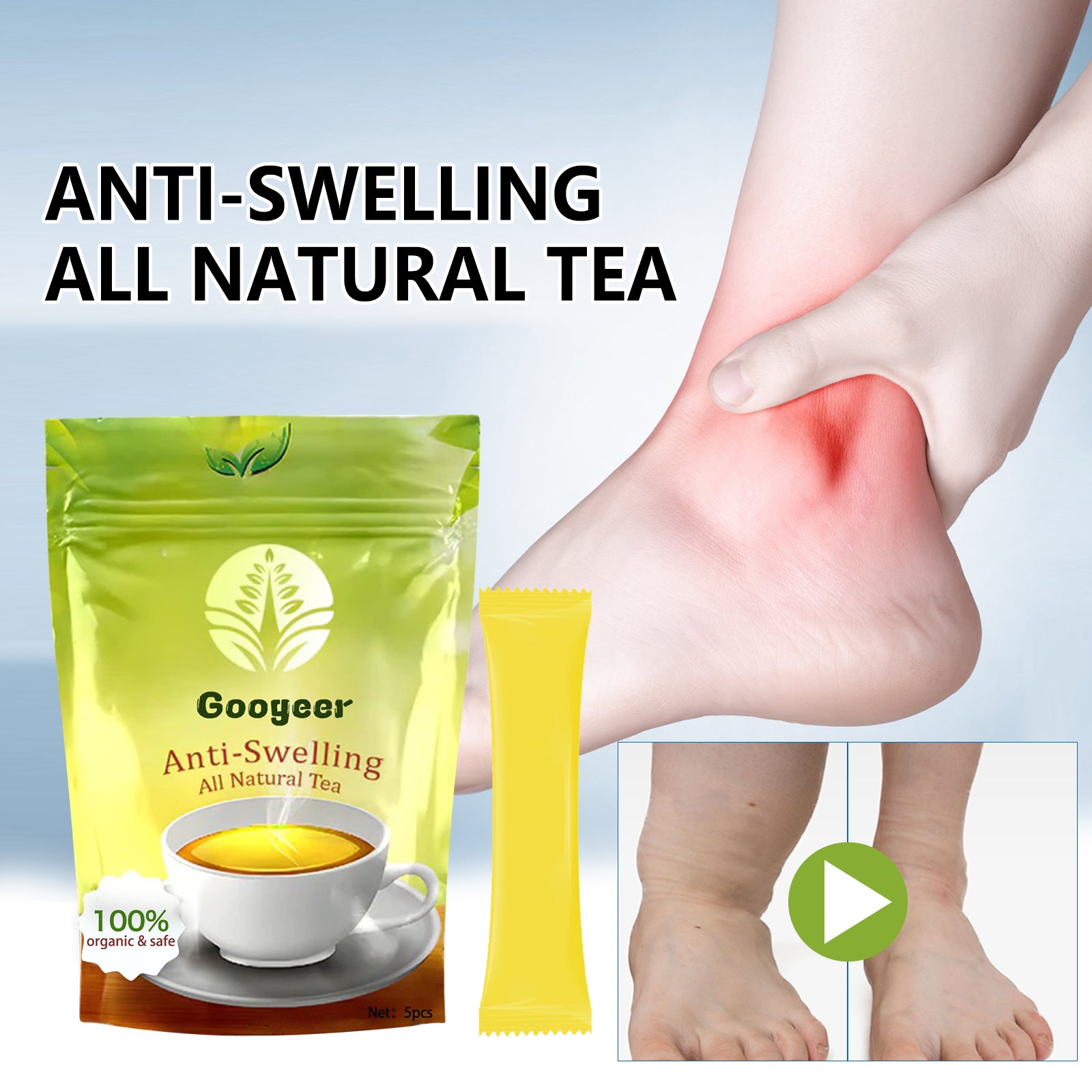 Googeer Anti-Swelling All Natural Tea, Firming Skin Waist Belly Thighs Reduce Swelling To Highlight Body Slimming Tea