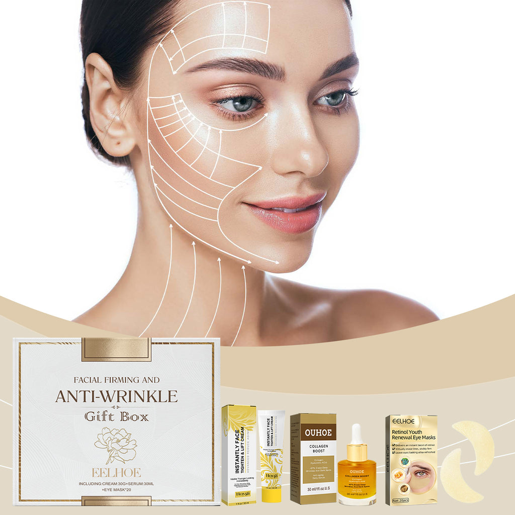 Facial Skin Care Gift Box, Moisturizing And Moisturizing Face And Eye Skin Rejuvenation Care And Lotion Set