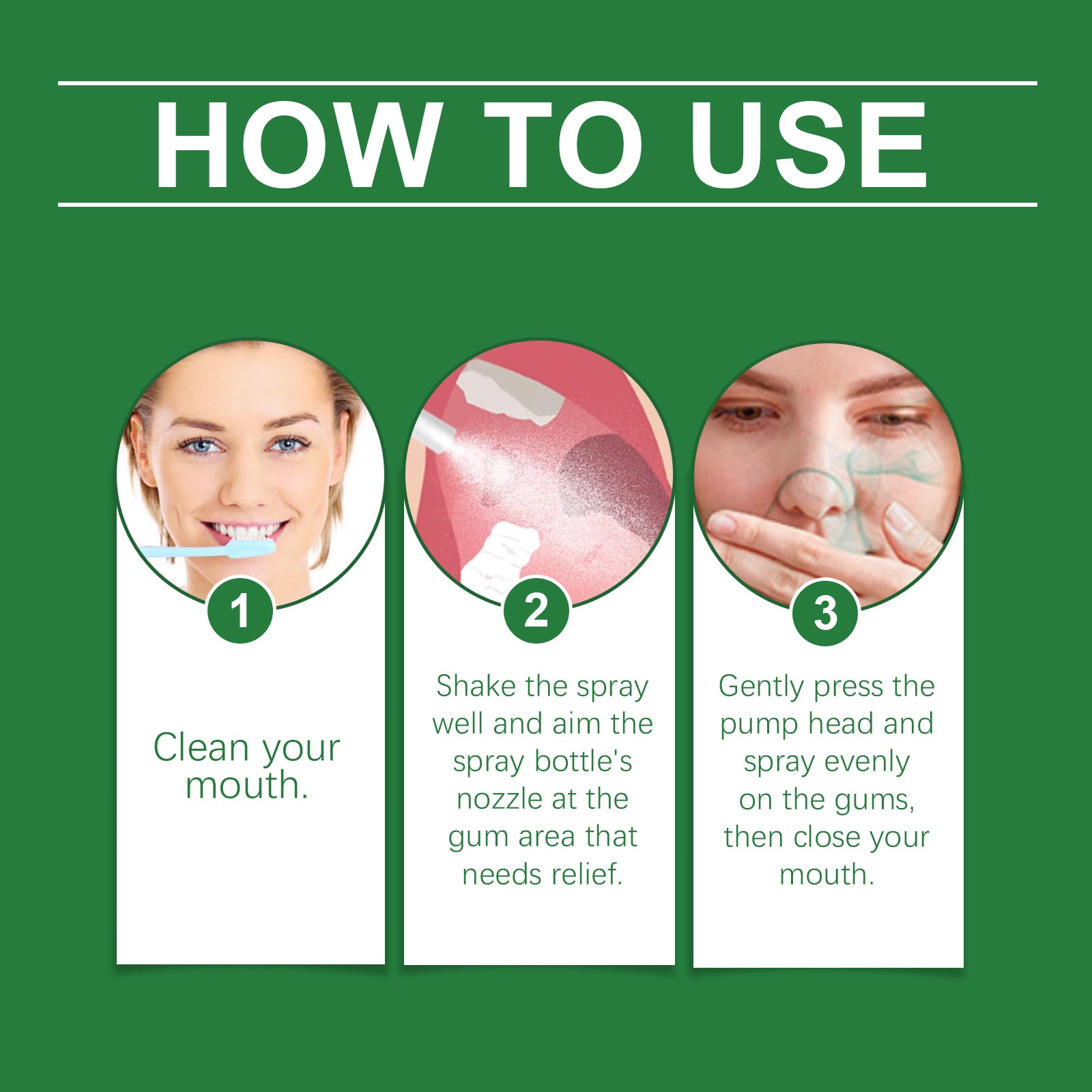 Gum Care Spray Relives Gum Pain, Cleans Stains, Tartar, And Protects The Mouth