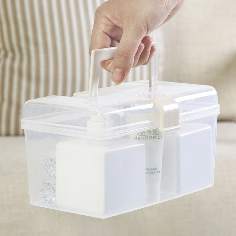 Household Transparent Storage Box Desktop Plastic Finishing Box Portable Storage Box Small Box Finishing Box Medicine Box Storage Box