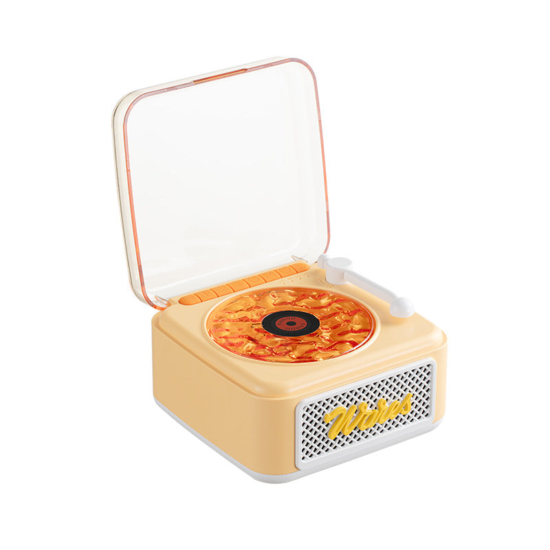 Retro white noise Bluetooth speaker wireless small high pitched vinyl record speaker