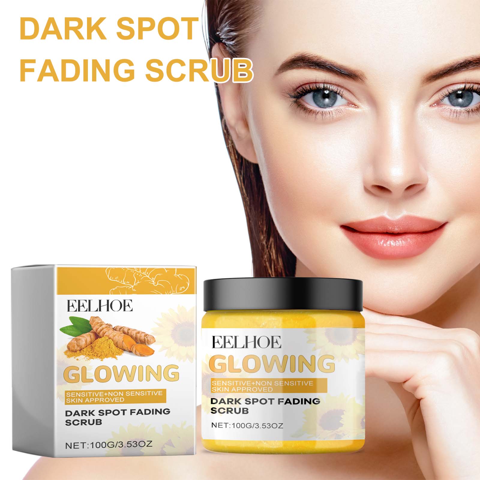 Turmeric Exfoliating Facial Scrub For Deep Cleansing Of Delicate Pores And Beauty Cleansing Treatment