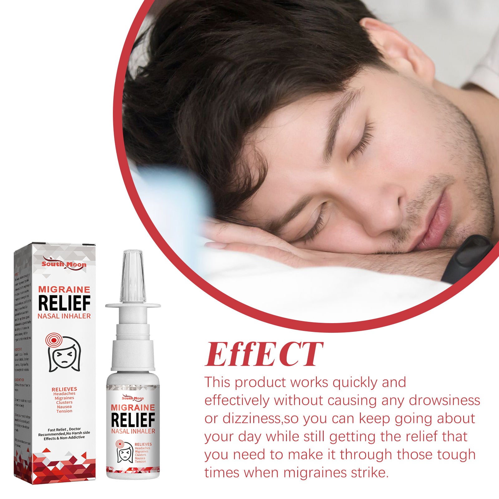 Migraine Relief Nasal Inhaler, Relieve Nasal Discomfort Nasal Cleaning Body Care Spray