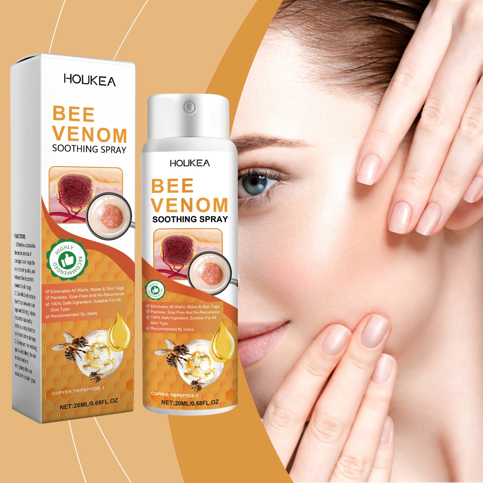 Houkea Kew Soothing Spray For Bumps, Warts, Pimples, Tags  Effective Care Spray For Daily Skin Smoothing Repair Rejuvenating Moisturizing Spray