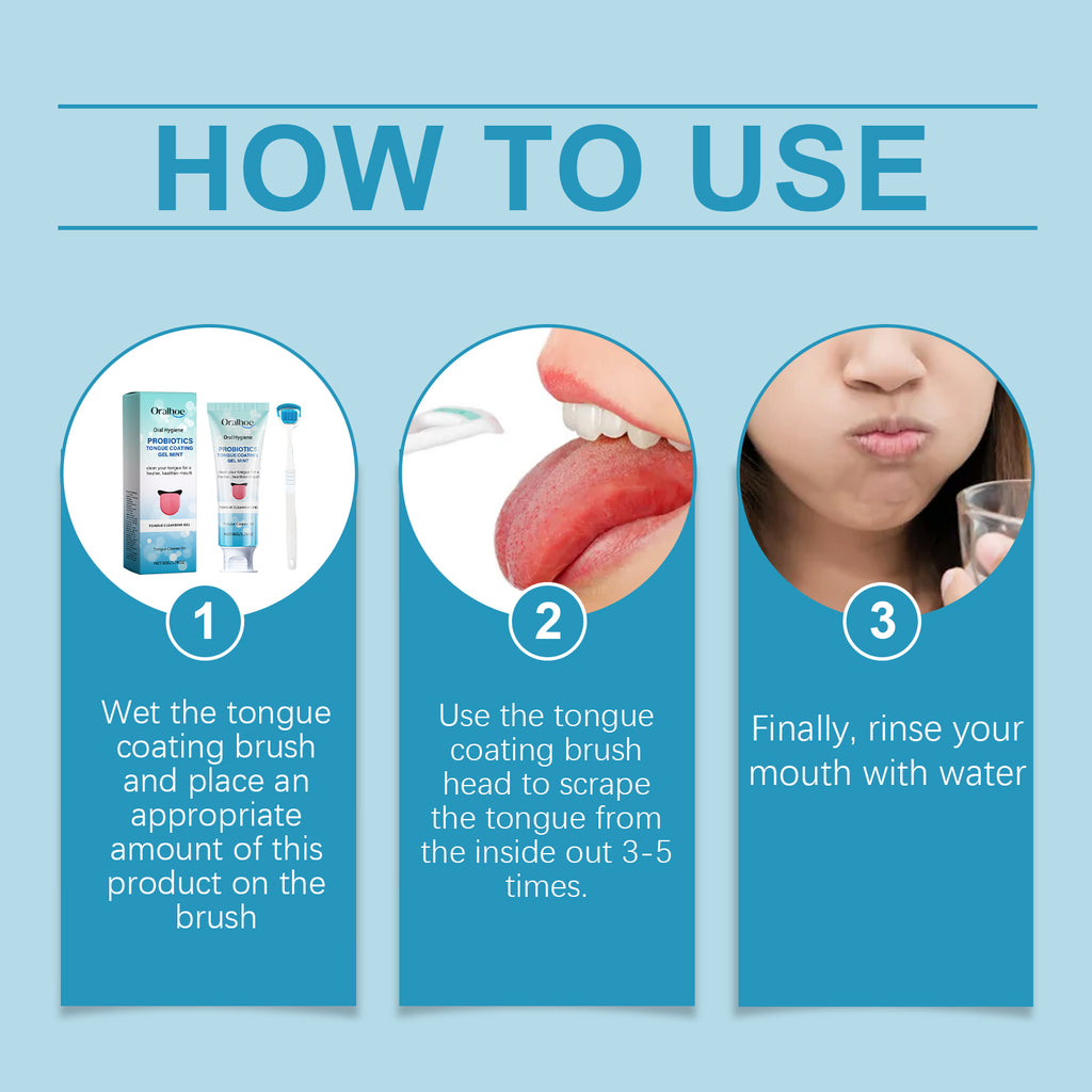 Oralhoe Tongue Coating Cleaning Set Easily Clean Tongue Coating Hygiene Clean Odor Care Oral Care Set