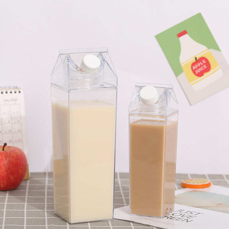 Square Milk Cup Plastic Milk Cup Water Bottle Milk Tea Bottle
