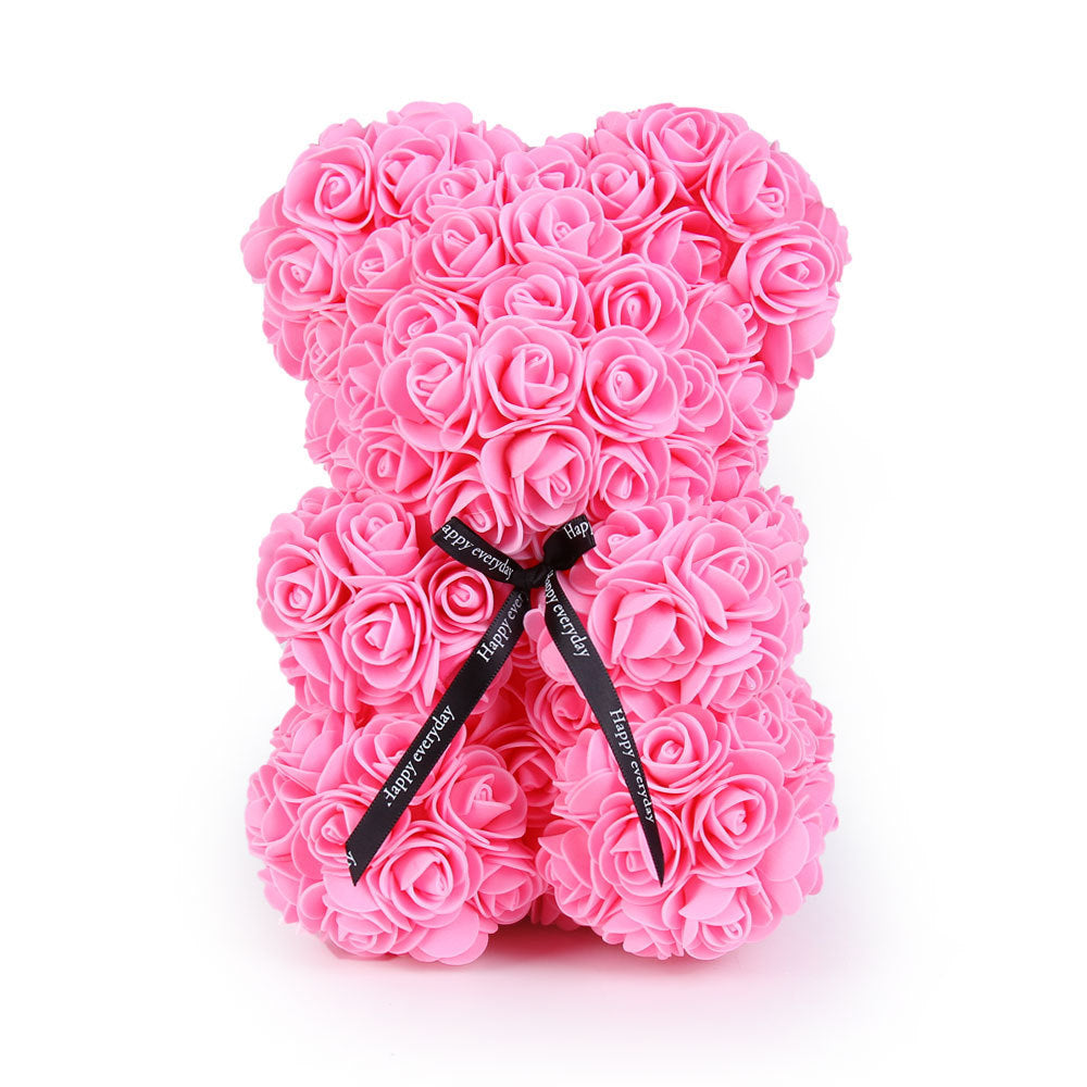 Mother's Day Gift 25cm Foam Flower Bear PE Rose Flower Bear PVC Gift Box Valentine's Day Cross-border Bestseller