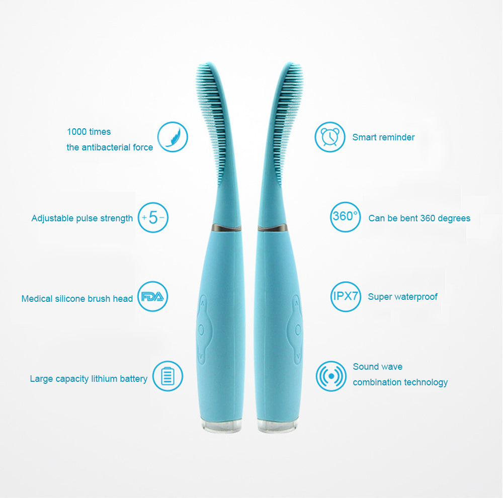 Hot Silicone Rechargeable Sonic Electric Toothbrush USB Charging Teeth Tooth Brush Waterproof Deep Clean Teeth Whitening