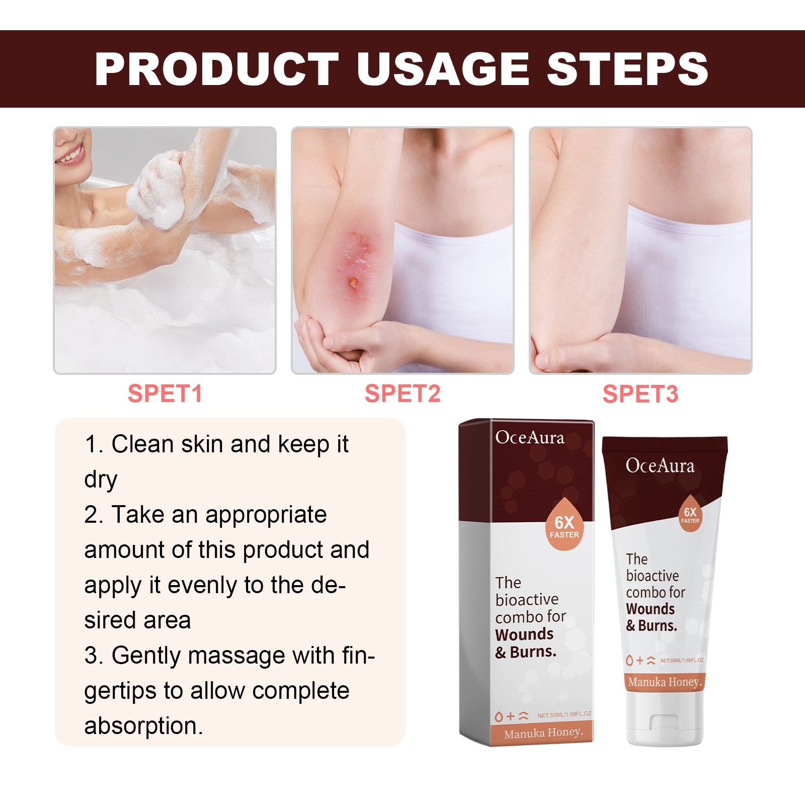 The Bioactive Combo For Wounds& Burns, Alleviate The Brotherhood Of Itchy Skin Redness Itching Repair Body Care Cream