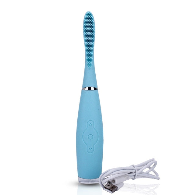 Hot Silicone Rechargeable Sonic Electric Toothbrush USB Charging Teeth Tooth Brush Waterproof Deep Clean Teeth Whitening