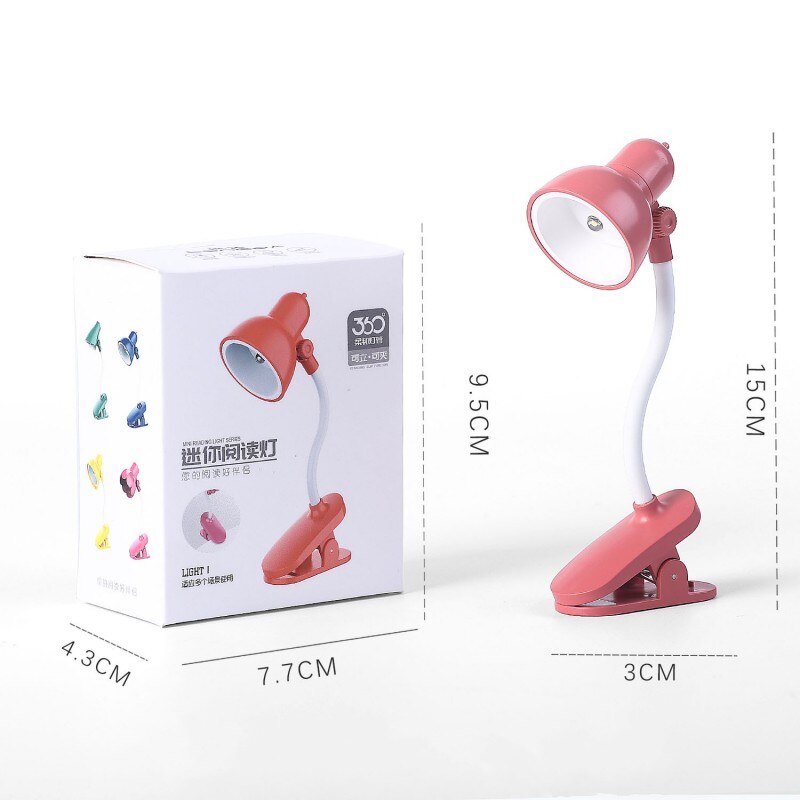New Product Mini Portable Clip Small Table Lamp Portable Small Book Clip Night Light Random Angle Rotation Free Bending