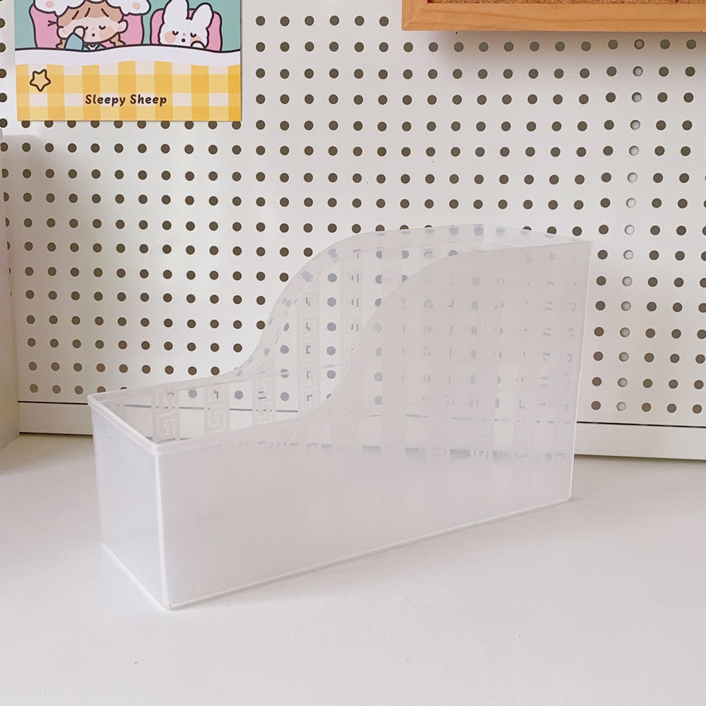 Transparent Ins Book Stand Net Red Large Capacity Student Desktop Book Shelf Multi Functional Cosmetic Storage Box Storage