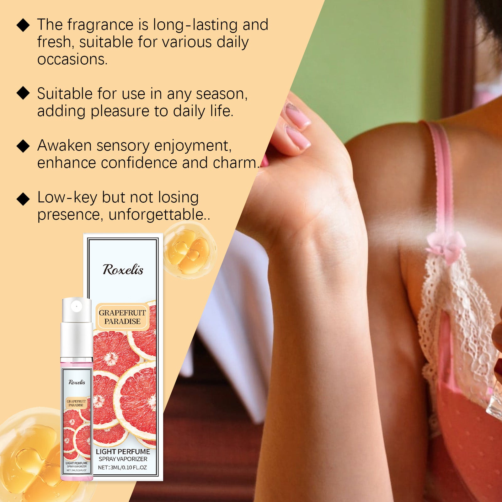 Grapefruit Perfume Spray Natural Fresh Lasting Fragrance Charm Atmosphere Light Fragrance Perfume Spray