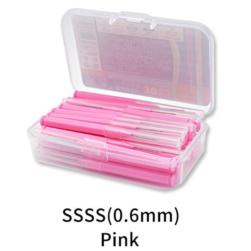 30Pcs/set I Shaped Interdental Brush Denta Floss Interdental Cleaners Orthodontic Dental Teeth Brush Toothpick Oral Care Tool