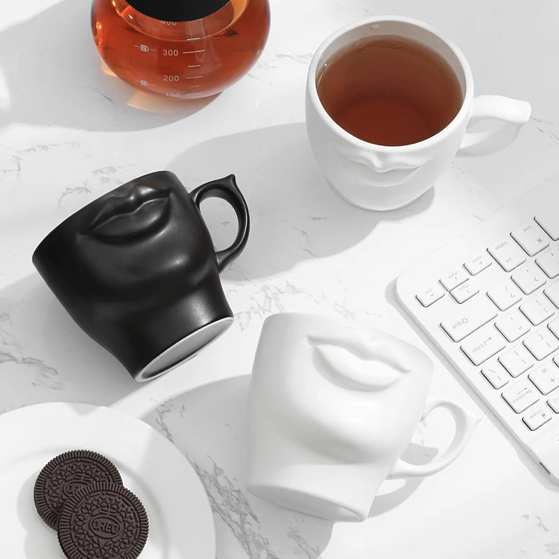 Personalized Ceramic 3D Coffee Mug Breakfast Cups Funny Creative Drinkware Lips Butt Special Gifts for Mom Men Women Couple Cup