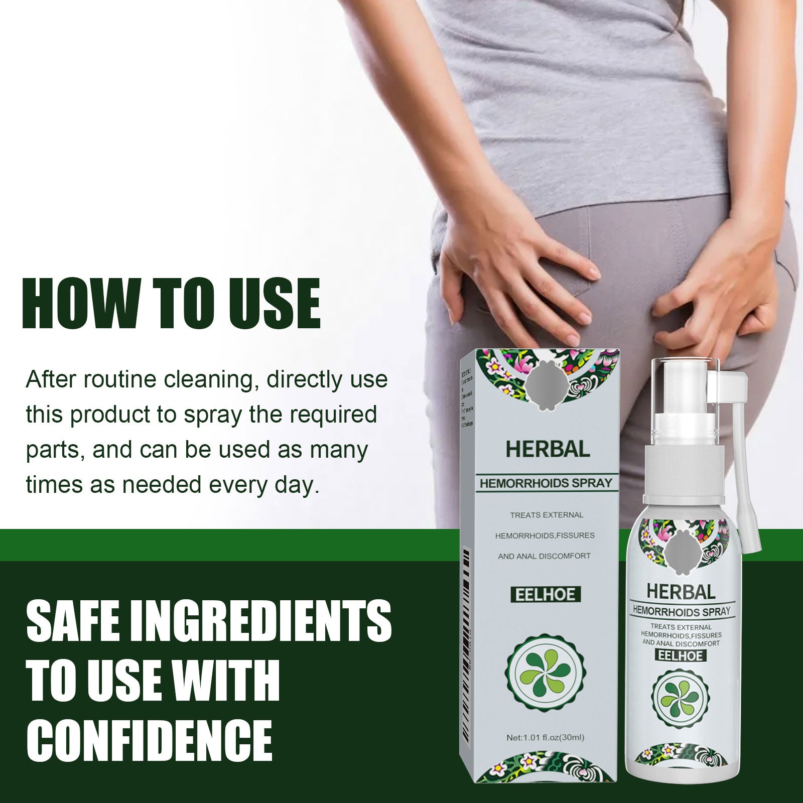 Herbal Care Spray Gently Pampers And Nourishes The Body Soothing Perianal Body Care Spray