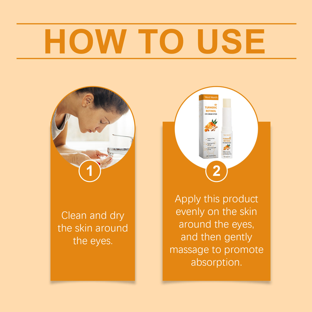 Turmeric And Retinol Eye Cream Stick Moisturizes, Tightens And Tightens The Skin Around The Eyes