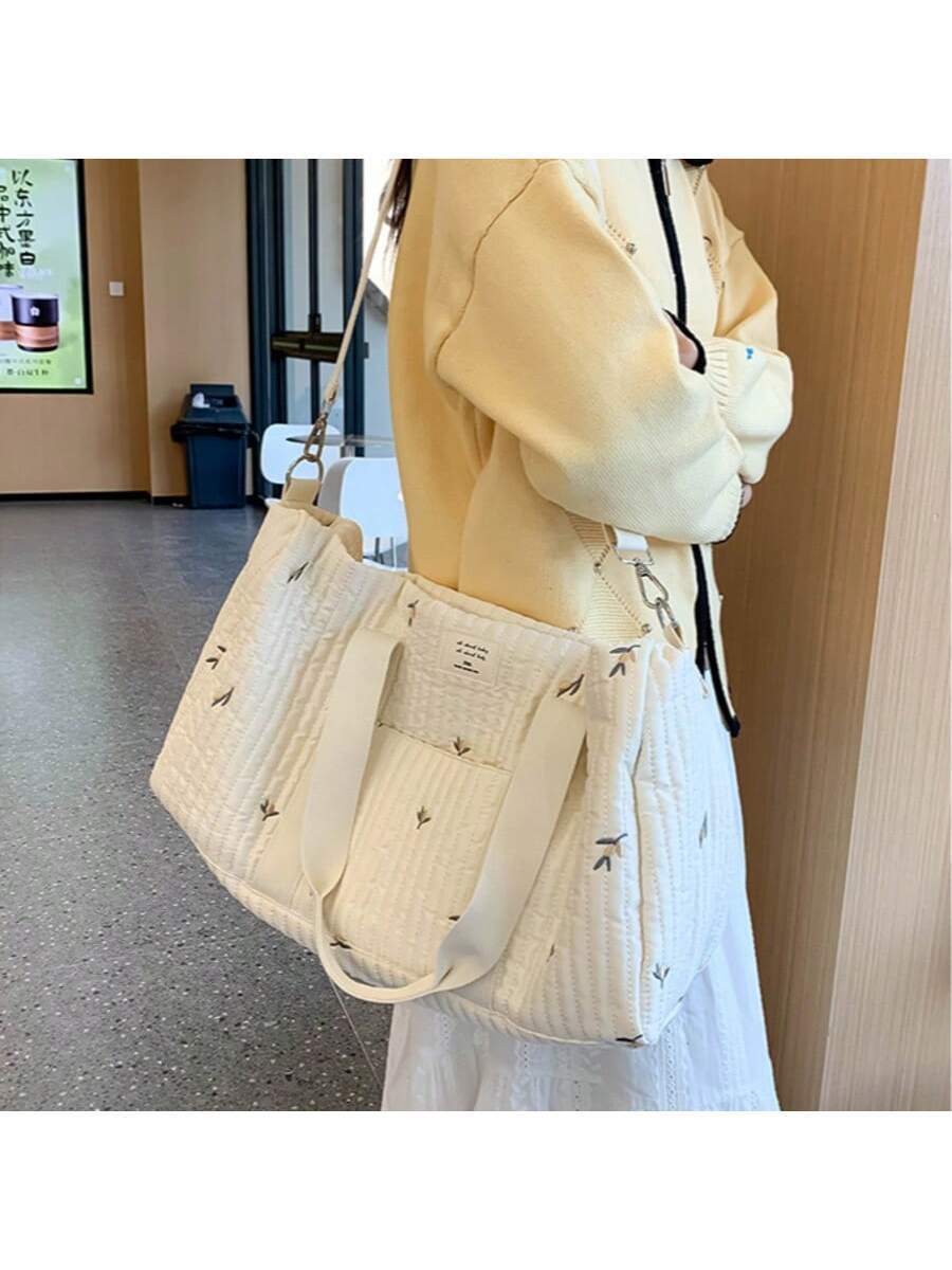 Embroidered Travel Bag Large Capacity Luggage Bag Lightweight Carry-on Handheld Shoulder Bag Boston Bag