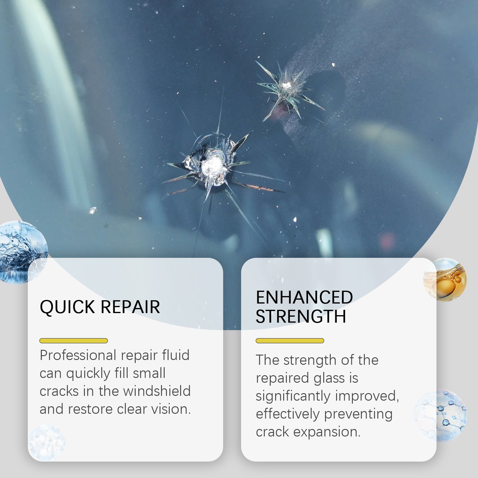 Homonth A Three-Piece Set, For Car Windshield Care, Including A Windshield Crack Repair, Cleaning And Refurbishment Kit