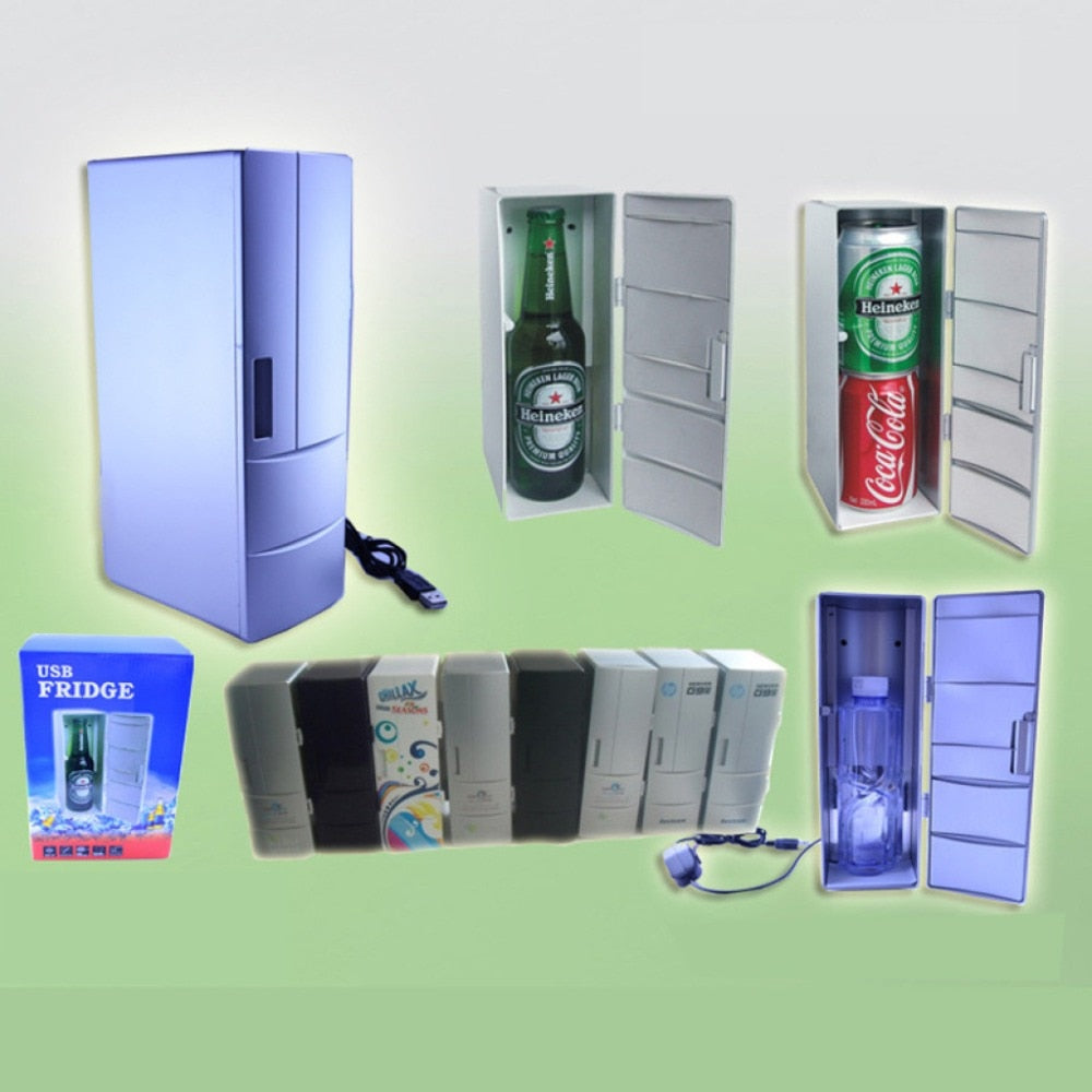 Portable Mini USB Fridge Home Dormitory car office Laptop Refrigerator Warmer Cooler Beverage Drink Cans Freezer