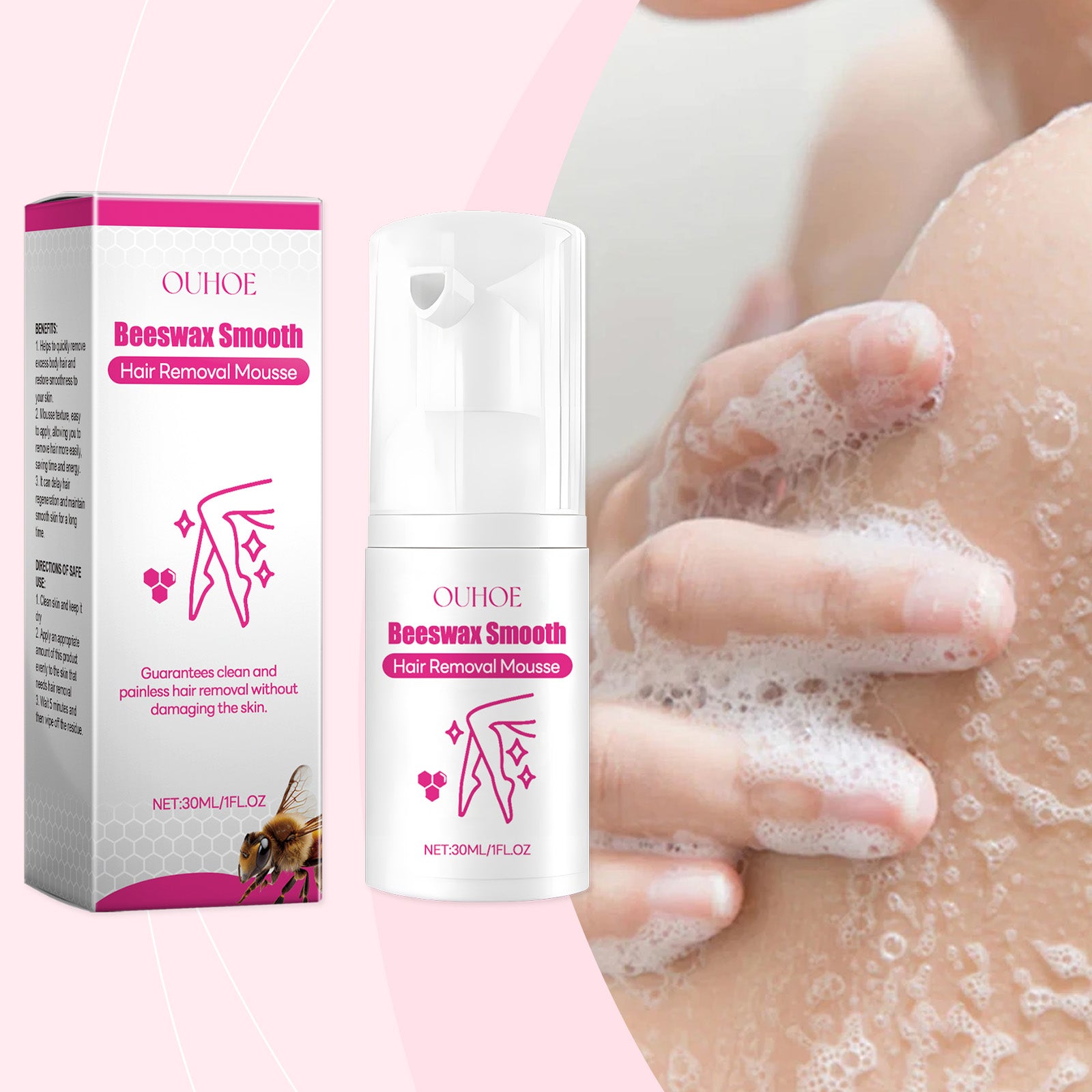 Gentle Depilatory Mousse Gentle Depilatory Body Hair Removal Refreshing Silky Skin Care Foam Mousse