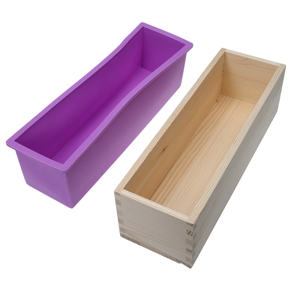 Silicone Soap Loaf Mold Wooden Box DIY Making Tools