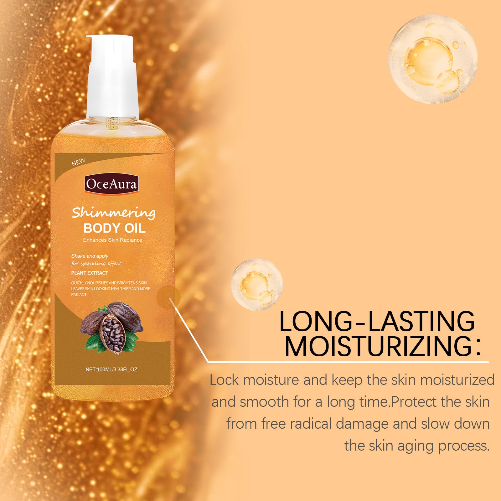 Shiny Moisturizing Body Oil Moisturizes And Nourishes The Body Daily Care Full Body Massage Essential Oil