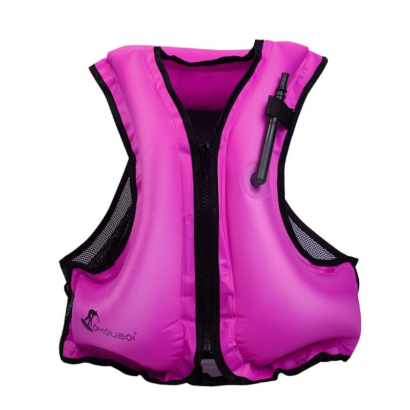 Adult Inflatable Swim Life Vest Jacket Snorkeling Floating Device Swimming Drifting Surfing Survival Water Sports Life Saving