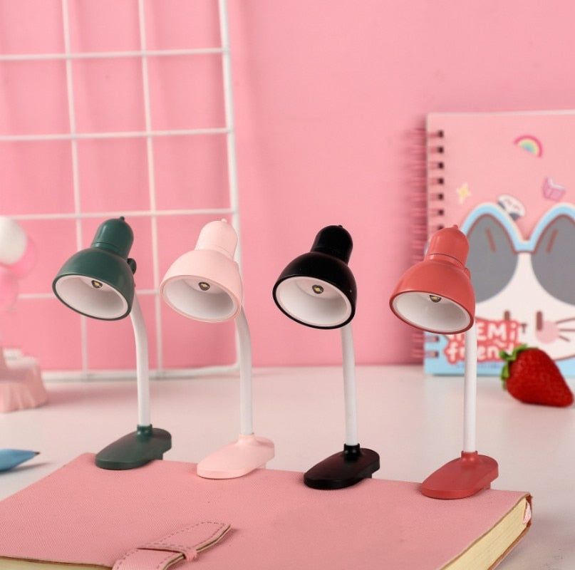 New Product Mini Portable Clip Small Table Lamp Portable Small Book Clip Night Light Random Angle Rotation Free Bending
